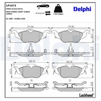Delphi Bremsbelagsatz Scheibenbremse LP1673 FüR Opel Astra T98 23063 CC Caravan