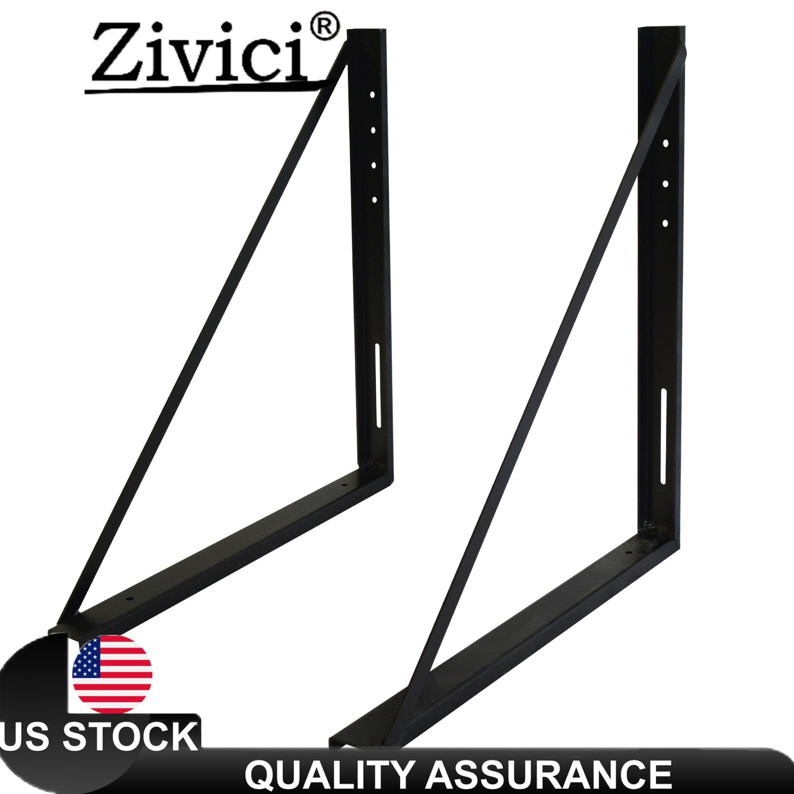24x24" Heavy Duty Underbody Tool Box Mounting Brackets 2 Pack for Truck RV