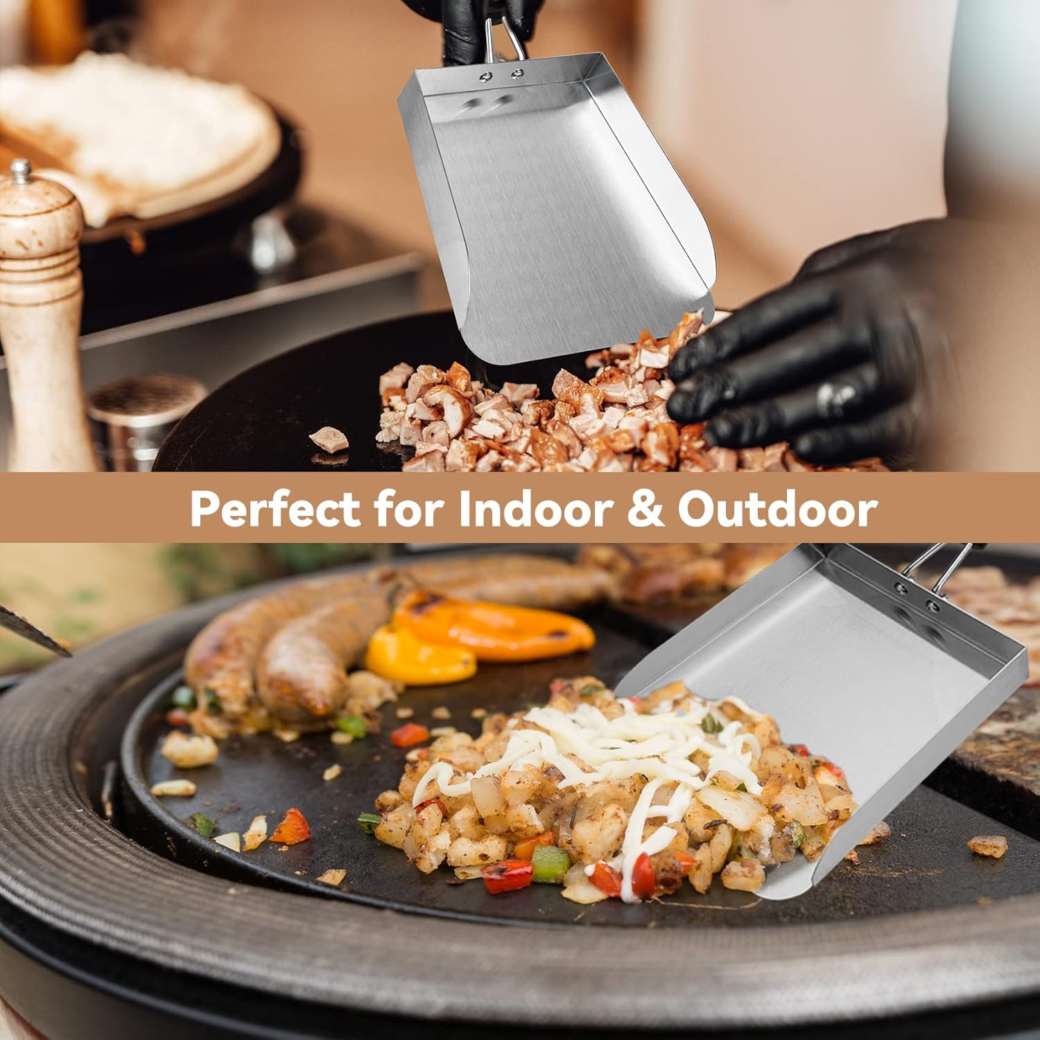 Stanbroil Stainless Steel Griddle Mover Smash Burger Food Shovel Grill Spatula G