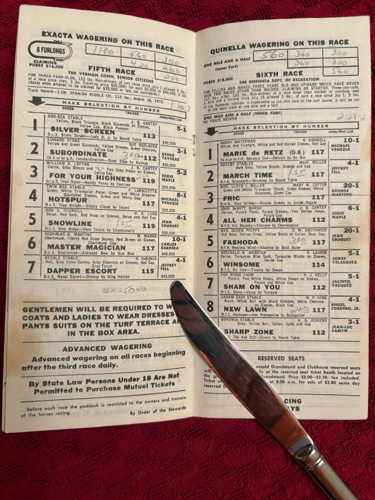 1979 SARATOGA  PROGRAM—ISLAND KISS + EMERALD ISLE++ VERY HARD TO FIND PROGRAM