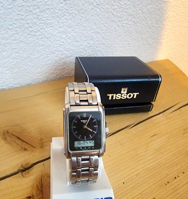 Tissot 1853 D230.110 Analog/Digital Quarz Edelstahl schwarz/silber Box