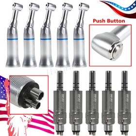 USA NSK Style Dental Slow Low Speed Handpiece Contra Angle Push /4Hole Air Motor