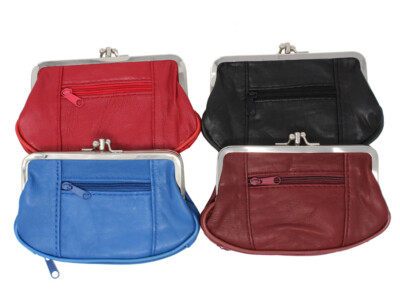 Echt Leder Geldbörse Klippverschluss Knipsbörse Bügelbörse