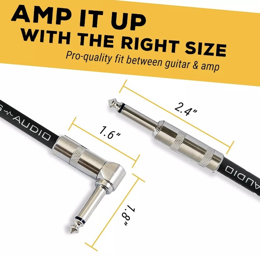 GLS Audio Instrument Cable Amp Cord for Bass & Electric Guitar
