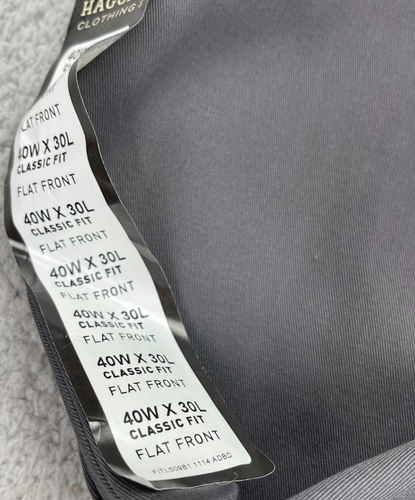 Haggar Premium Khaki Pants Mens 40x30 Gray Classic Fit Stretch Fabric No Iron - Picture 19 of 19