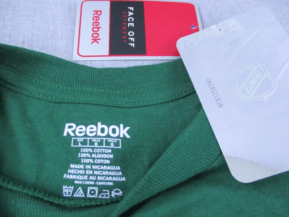 Camisa Minnesota Wild Para Hombres Grande Verde Reebok Hockey Deportes Manga Corta NHL Foto 4 de 4