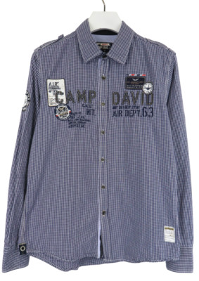 Camp David Shirt Mens M Plaid Printed Button Up