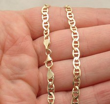 10" Mariner Anchor  Link Ankle Bracelet Anklet Real Solid 14K Yellow Gold