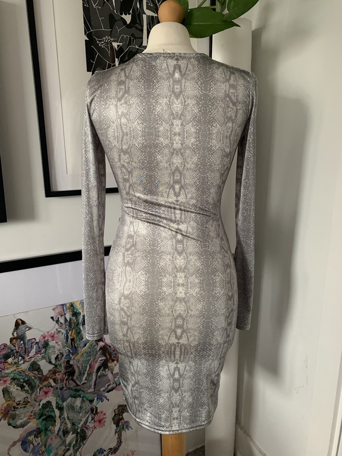 Missguided silver python print stretchy bodycon p… - image 5