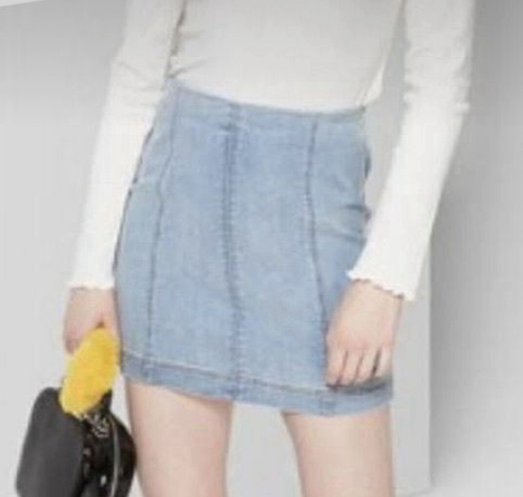 Free People Denim Mini Skirt Blue Size 12 NWOT