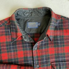 PENDLETON USA Pure Virgin Wool Shirt JACKET CRUISER Size 17 LONG Plaid