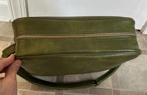 Vintage Aladdin Dura Clad, Hy-LO Thermos Picnic Set Leather Bag, Green - Picture 15 of 16