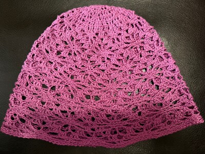 Crochet Cotton Mesh 70s Hat handmade