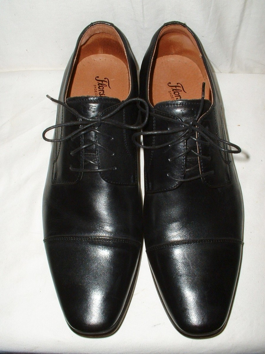 Men's Black Florsheim Postino Cap Oxford Dress Shoes Size