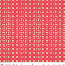 1/4 Yard 9x42 Riley Blake "Vintage Happy 2" Tulips Cayenne Red Lori Holt Cotton