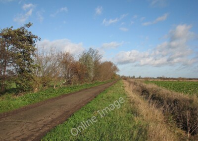 Photo 12x8 Out into the fen Chittering The road leading to the former Hall c2011