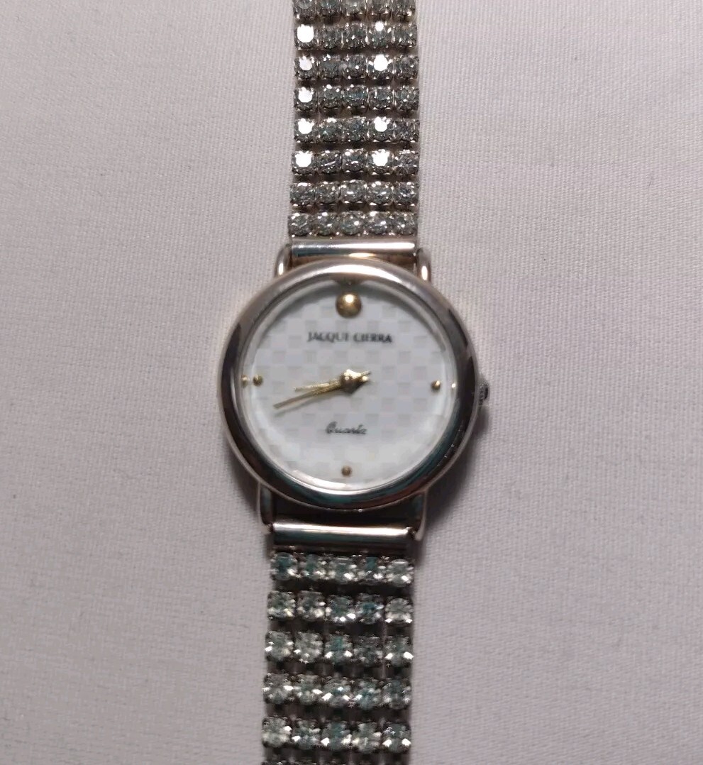 Vintage Jacque Cierra watch and tennis bracelet.              *cubic zirconia* Jacque Cierra Quartz Watch Set Rhinestone Bracelet Earrings  main image 4