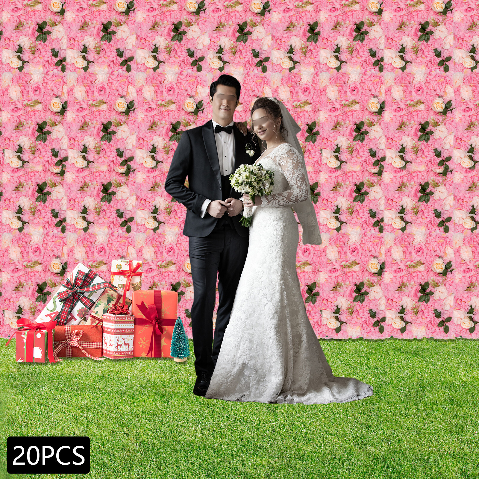 Flower Wall Panel, Artificial Floral Backdrop, Wall Decoration Backdrop