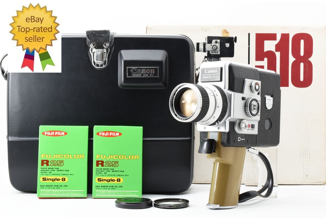 激レア　Canon Auto zoom 518SV Single-8 MINT w/Box】 Canon Single-8 518 SV Auto Zoom 8mm Film Movie