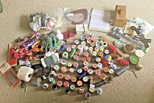 Vintage sewing BUNDLE inc Sylko Wooden Cotton Reels Job Lot  Threads zips pins