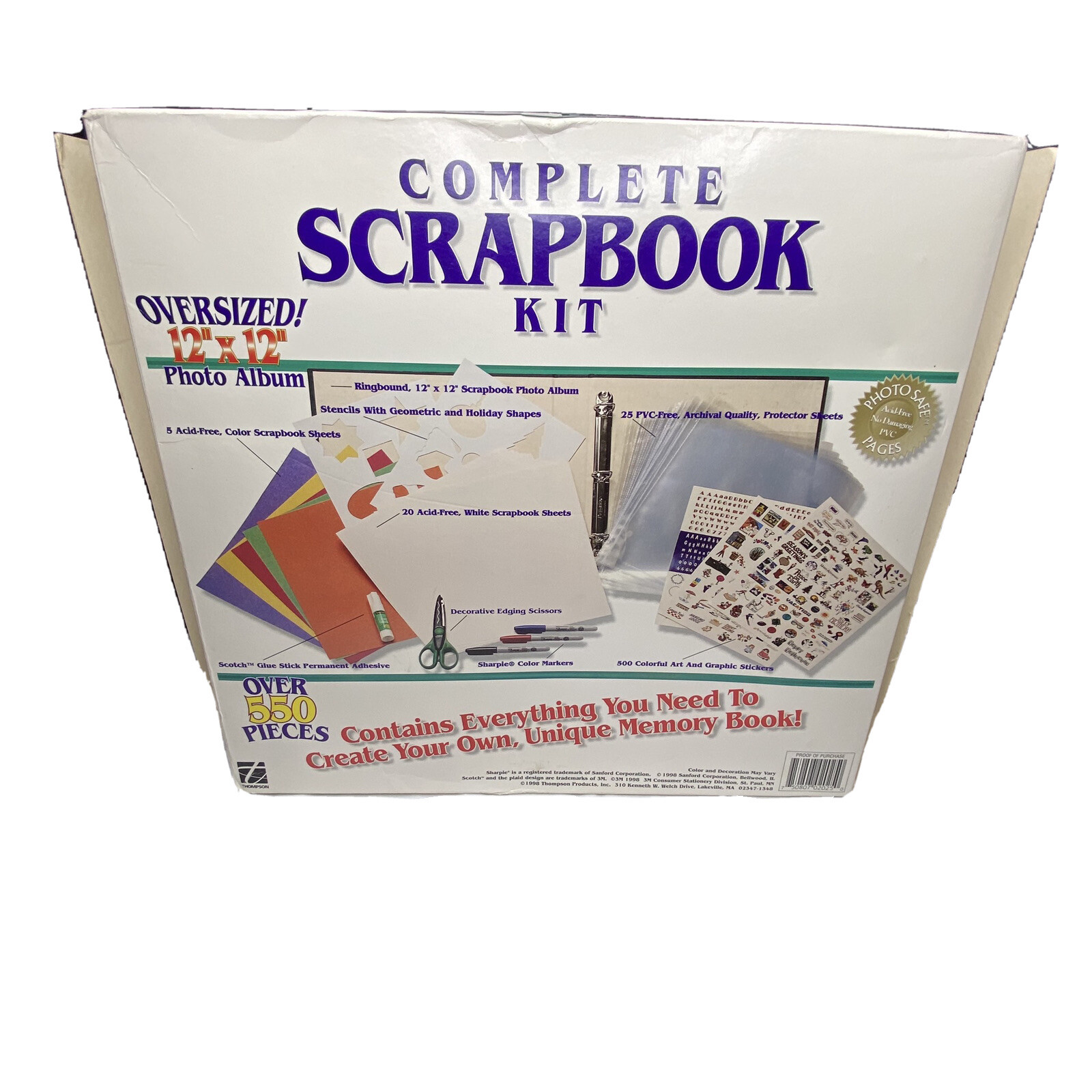 Thompson Complete Large Scrapbook Kit Over 500 Pieces Missing Sharpie Markers 