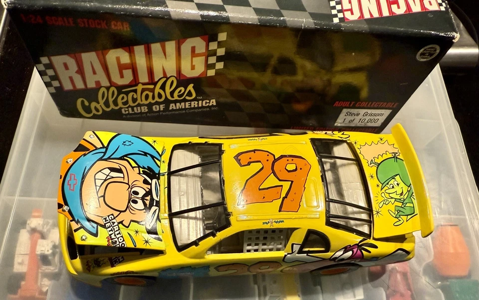 Colecionáveis de corrida Flintstones Steve Grissom fundido ACTION 1:24 1996 nascar - Imagem 2 de 2