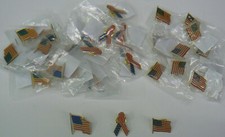 Lot of 30 Assorted Patriotic Lapel  Pins; Three Styles; 10 Pcs. Each Style.
