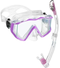 Rapido Italian Design Panoramic View Scuba Snorkel Mask Dry Snorkel Set + Bag