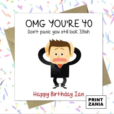 Personalised FUNNY 40th BIRTHDAY CARD Rude Adult Joke Men