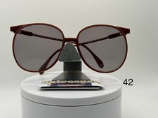 Vintage Oversize Sunglasses NOS Preppy Grey Lens Brown Frame 1980s-1990s Retro