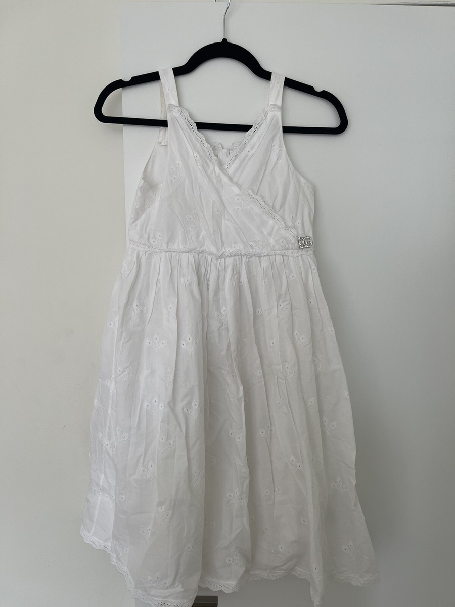 Dolce & Gabbana Kids Dress White 'broderie-anglaise' Poplin Cotton Dress -  11/12 | eBay