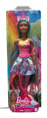 Barbie Dreamtopia Unicorn Doll Blue Pink Hair HGR21 NEW