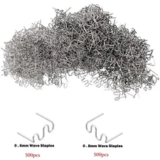 1000Pcs Pre-cut Wave Hot Staples Plastic Stapler Welder Bumper Repair 0.6/0.8mm