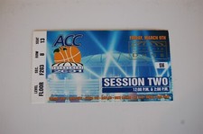 2001 ACC Tournament Quarterfinal Round Ticket - UNC, Virginia