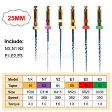 6pc Endodontic Dental Endo Files X3-Pro Gold Taper Root Canal Rotary Files NITI