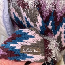 Infinity Scarf Knit Erica Pink Blue Purple Zigzag Soft Sweater Matilda Jane EUC