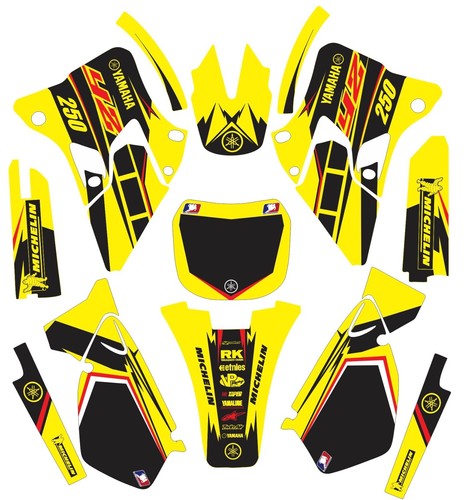 Graphics for Yamaha YZ 250 YZ250 1996-2001 Yellow Red Decals Stickers