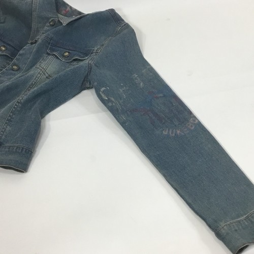 Vintage Lapis Jeansjacke mit verwaschener "Springtime Jukebox" Gr. M - Bild 9 von 14