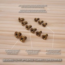 11pc BRONZE Anodized Titanium Screw Set for Spyderco Yojimbo 2 (NO KNIFE) C85GP2