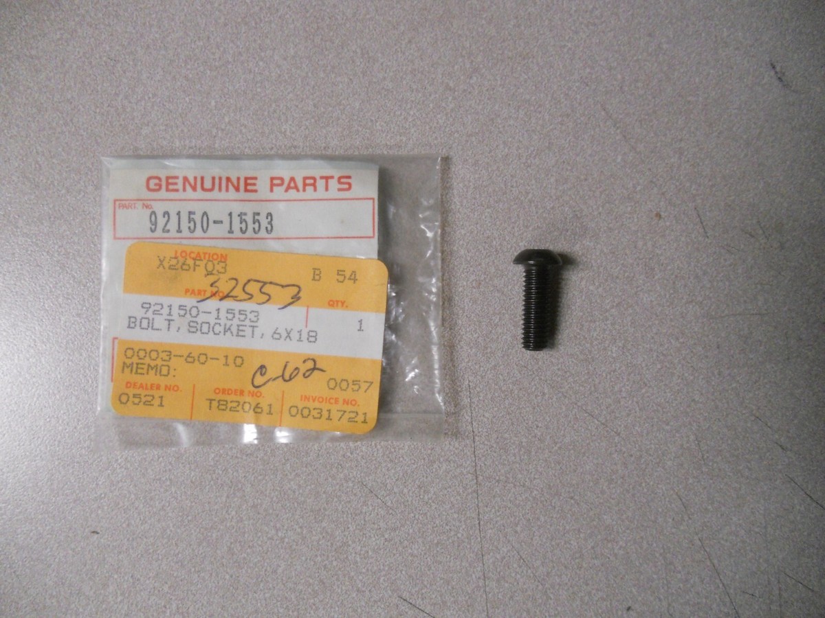 NOS Kawasaki OEM Socket Bolt 90-01 ZX1100 93-16 ZX600 91-03 ZX750