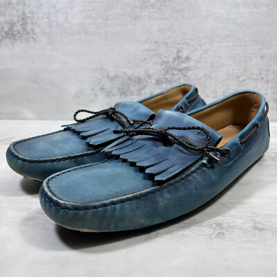Tod's Gommino Leather Driving Loafers - Men's Size 11.5 UK / 13 US - Blue