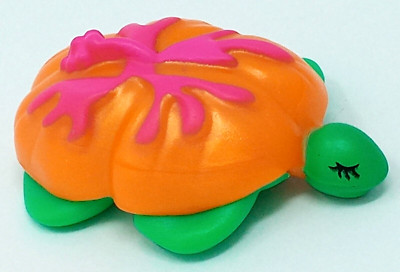 Polly Pocket 2000 Turtle green w/ orange & pink shell Race to Splash mattel