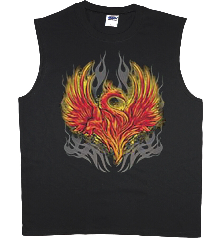 Mens Sleeveless T-shirt Muscle Tee Phoenix Rising Graphic Tees Clothing Apparel-image