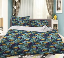 3D Floral Bird Pattern Colorful Quilt Cover Set Duvet Cover Bedding Pillowcases