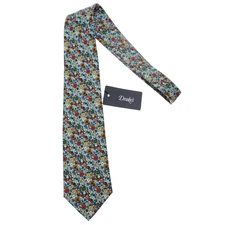 Drake's NWT Neck Tie in Blue / Multicolor Mini Floral Print 100% Silk