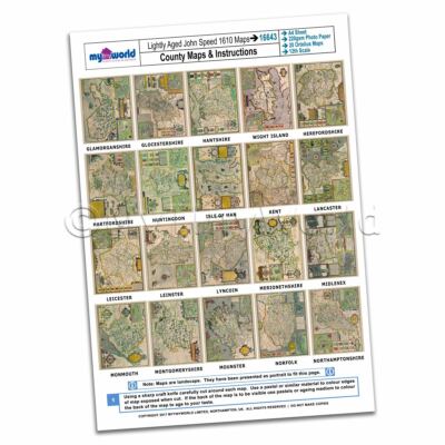 Dolls House 20 John Speed UK County Maps A4 Value Sheet 2