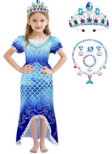 NEW KVVFTT Girls Princess Mermaid Costume Cosplay Size Medium
