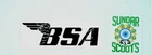BSA LOGO . BLACK STICKER  APPROX' 12.5 cms X 4 cms