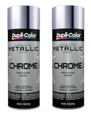Duplicolor CS101 Instant Chrome Metallic Enamel Spray Paint 12 Oz Can (2 Pack)