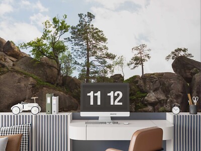 3D Rock Wall Tree Landscape Self-adhesive Removeable Wallpaper Wall Mural